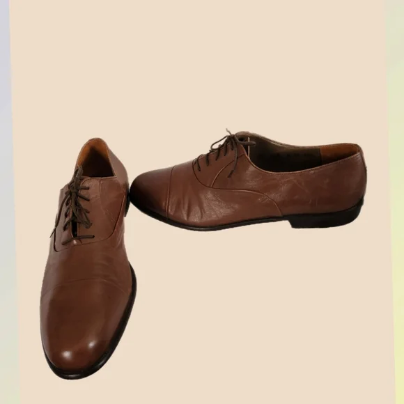 BRUNO MARTINI BROWN LEATHER OXFORDS SIZE 10.5 BRUNO MARTINI Hand Made In Italy Tan Laced Oxford Shoes  main image 3